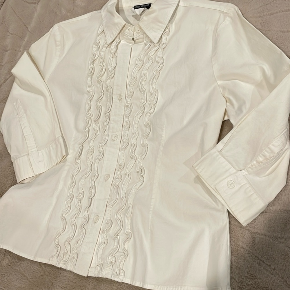 Sharon Endick Kate Ruffled Fitted Blouse -M (?)